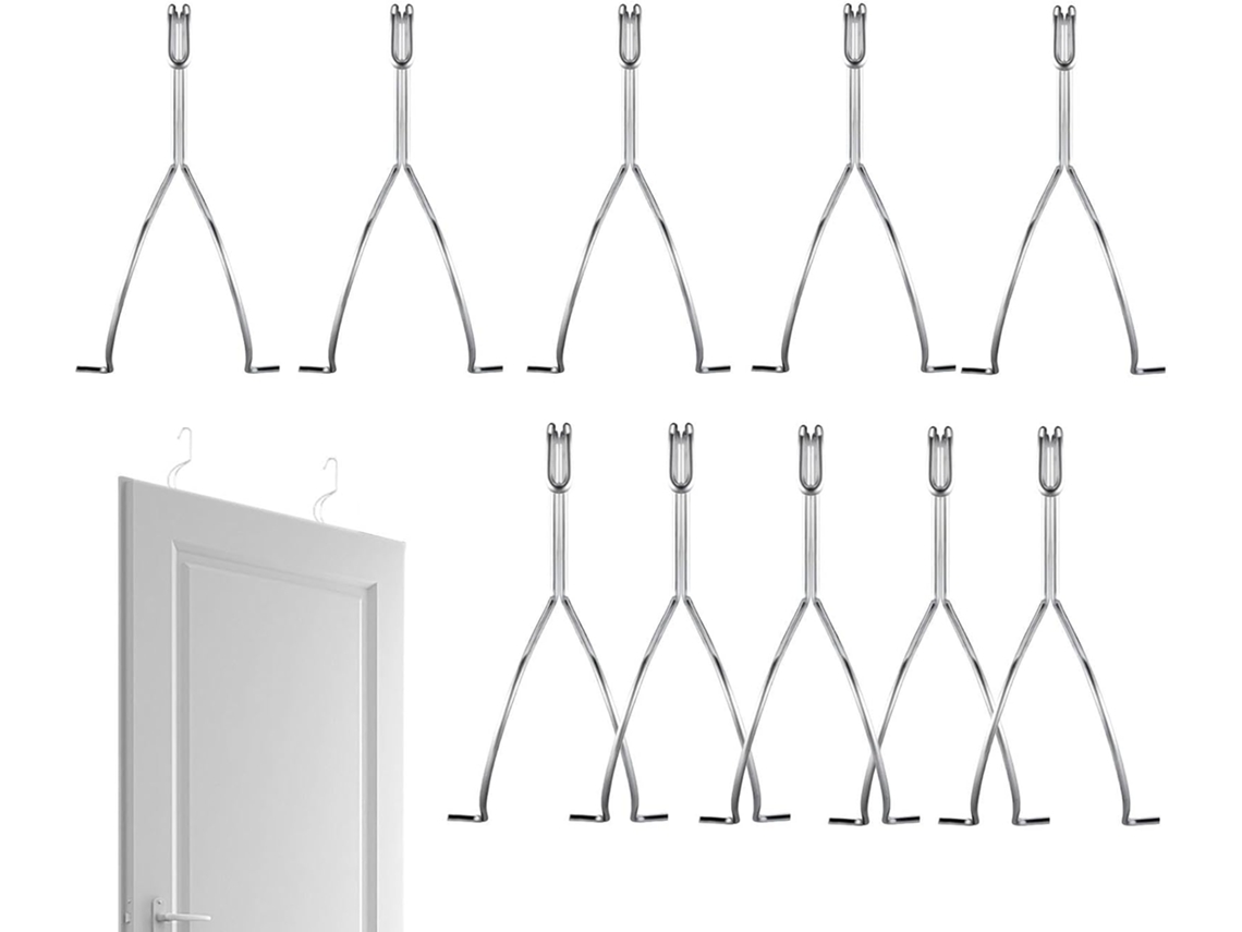 Cabide Pintura De Portas Guarda Roupa, 10 Ganchos De Aço Pendurar
