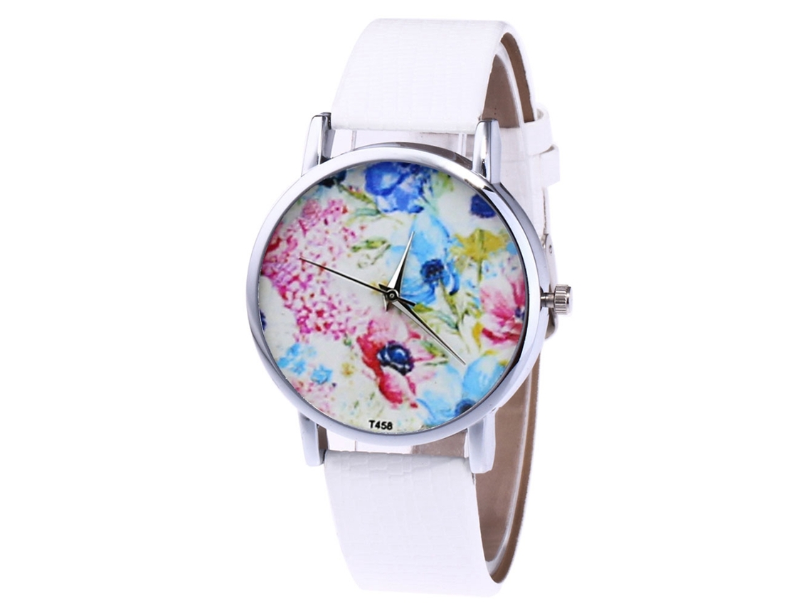 Relógio de quartzo unissex com pulseira de couro PU Zhoulianfa T458-yx (branco)