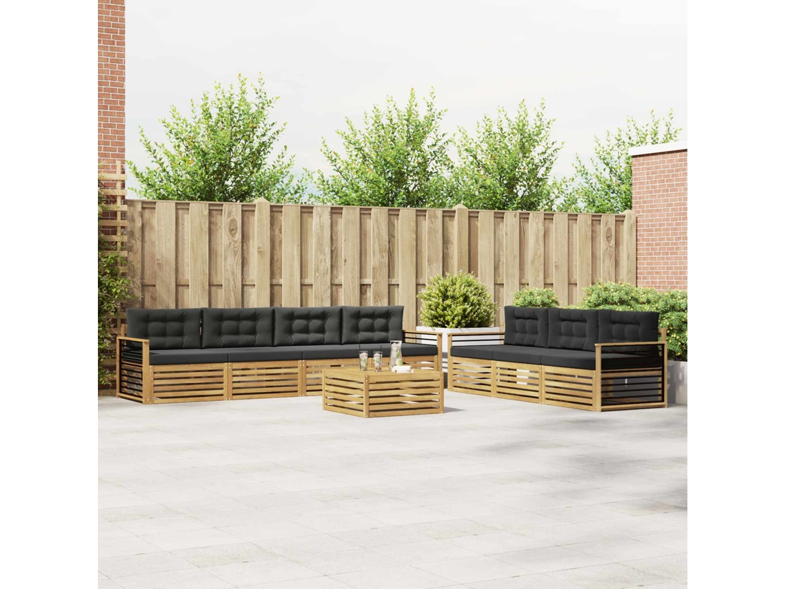 Vidaxl Conjunto De Sofás Para Exterior 8 Unid. Branco E Antracite