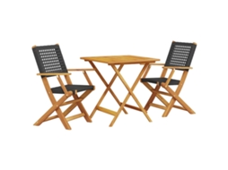 Bistro Set, Bistro Sets Vidaxl Preto Madeira De Acácia (70 X 70 X 75 Cm)