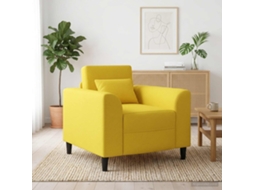 Vidaxl Poltrona Amarelo Claro Tecido