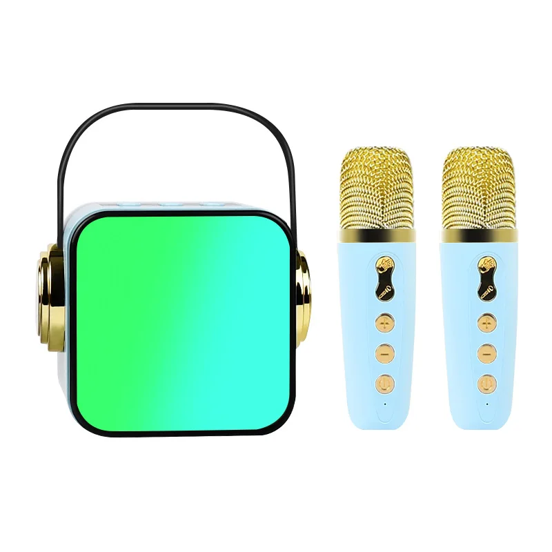 (azul) Microfone E Alto-falante Integrados Para Karaokê Bluetooth