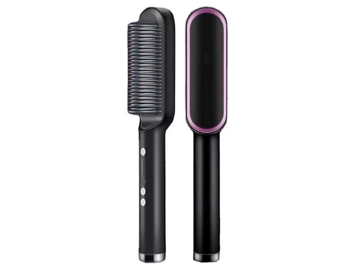 2 em 1 Alisador de Cabelo Profissional e Modelador de Cachos 5 Configurações de Temperatura Ajustáveispreto
