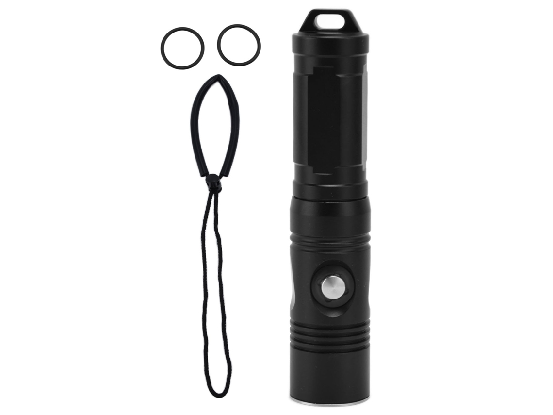 Lanterna de Mergulho IPX8 80m 1800lm 5 Modos Pesca Externa S/MARCA