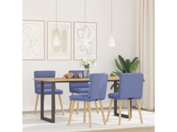 Vidaxl Cadeiras De Jantar 4 Pcs Jeans Tecido Azul