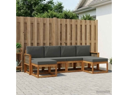 Vidaxl Conjunto De Sofás Para Exterior 6 Unid. Natural E Antracite