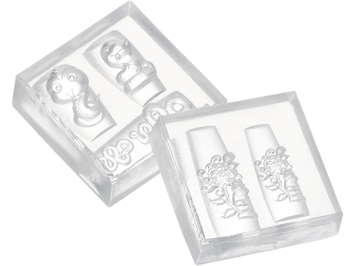 Molde de silicone 3D branco para unhas, conjunto de 2 peças, fácil de usar.