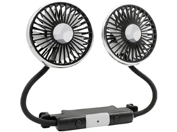 Ventilador Elétrico Para Banco Traseiro De Carro Carregamento Usb Com Duas Cabeças Rotação 360 Graus Acessório Verão