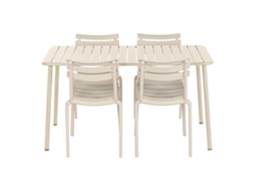 Conjunto de Mesa de Jantar em PP com 5 Peças e 4 Cadeiras Empilháveis ALEXANDRA HOUSE LIVING (140x70x75cm)