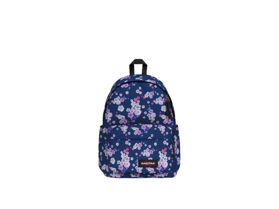 Mochila - Eastpak - Day Office C0w Floral Bloom Navy - Capa Para Pc De 13 Polegadas - Costas Acolchoadas - Bolsos Laterais