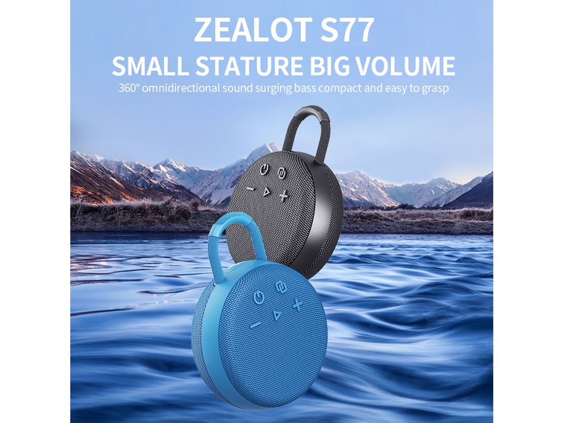 Aetheria zealot S77 Alto falante Bluetooth Portátil À Prova D'água com Som Surround 360º 1800mah para Outdoor e Festas