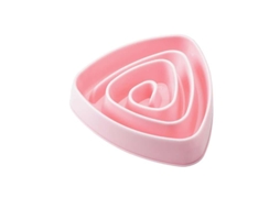 Tigela Triangular para Ração de Cães, Ideal para Alimentação Lenta de Filhotes e Gatinhos, com Design Que Evita Engasgos. Cor Rosa AQUAFORGE