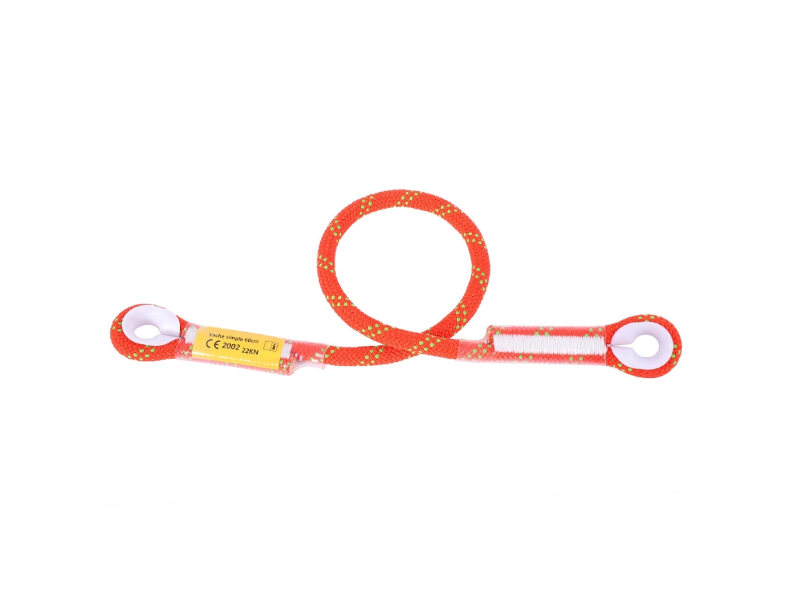 Corda de Segurança para Escalada e Sobrevivência Ao Ar Livre 60/120/150 Cm com Anel Proteção AQUAFORGE (laranja, 150 Cm)