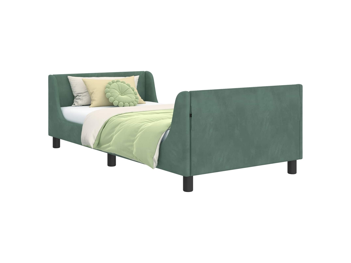 Estrutura de Cama Infantil com Cabeceira Verde do Mar MAISON EXCLUSIVE