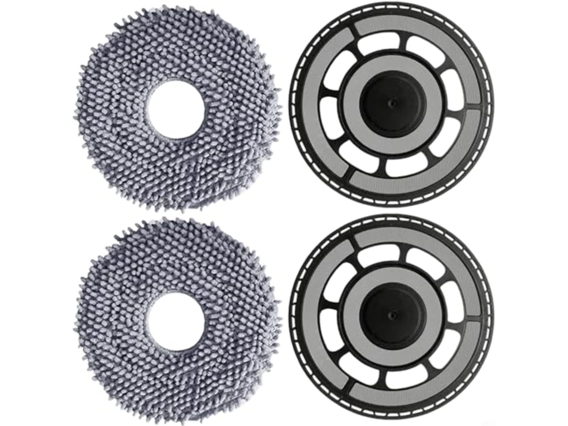 Set Di 2 Staffe E Cuscinetti Per Mocio Qv 35s, S5v, Curv, In