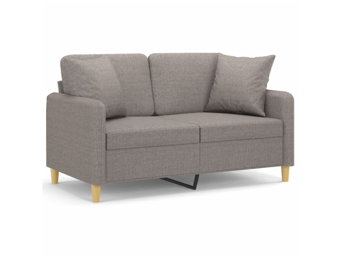 2-seater Sofa, 2-seater Sofas Vidaxl Cinzento-acastanhado Tecido (n/a)