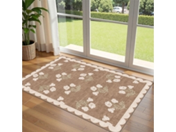 Tapete De Entrada Floral Pequeno E Lavável, 91 X 152 Cm – Tapete Antiderrapante Para Uso Interno E Externo, E