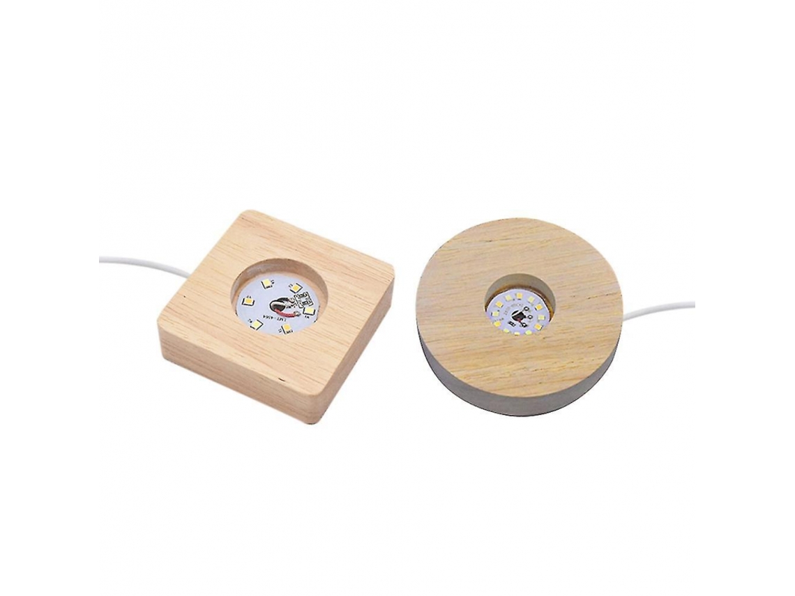 Conjunto de 2 Suportes Madeira para Luminárias Led BRILVIBERA (redondo+ Quadrado)