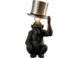 Luminária Macaco De Cartola, Decoração Escultural Original Em Forma De Animal