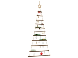 Vidaxl Árvore De Natal Suspensa Com Estrela No Topo 74x150 Cm Galho Natural