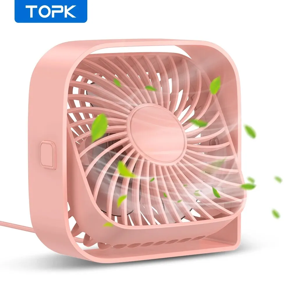 (rosa) Mini Ventilador Portátil Silencioso De Três Velocidades, Ventilador De Mesa Usb