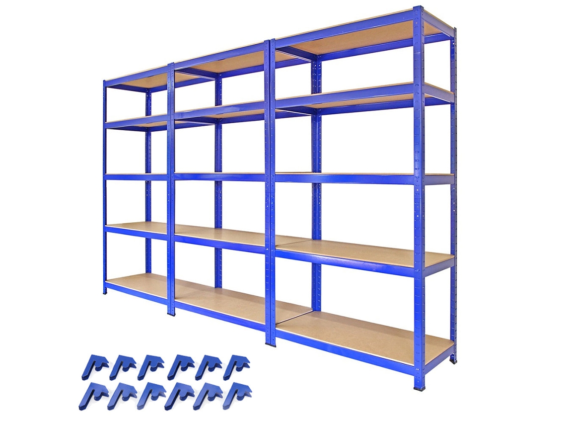 Prateleiras de aço Meta3 T Rax sem parafusos Azul 90 cm de largura Monstershop