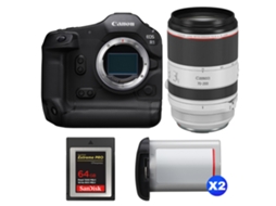 Eos R1 + Rf 70 200mm F/2.8 L Is Usm + 1 Sandisk 64gb Extreme Pro Cfexpress Type B + 2 Canon Lp e19 + Ebook Pricedirect CANON