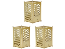 Porta canetas de Metal Dourado, Organizador para Lápis e Pincéis de Escritório. SFUSHOS