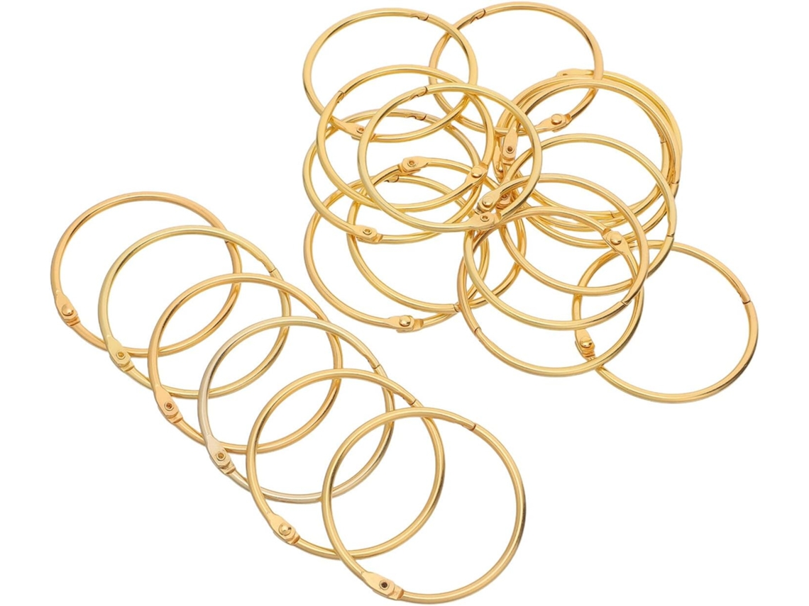 Osaladi 48 Anel de Metal Aberto para Chips e Pastas, Diâmetro Interno 50mm, Cor Dourada, Organização Escolar