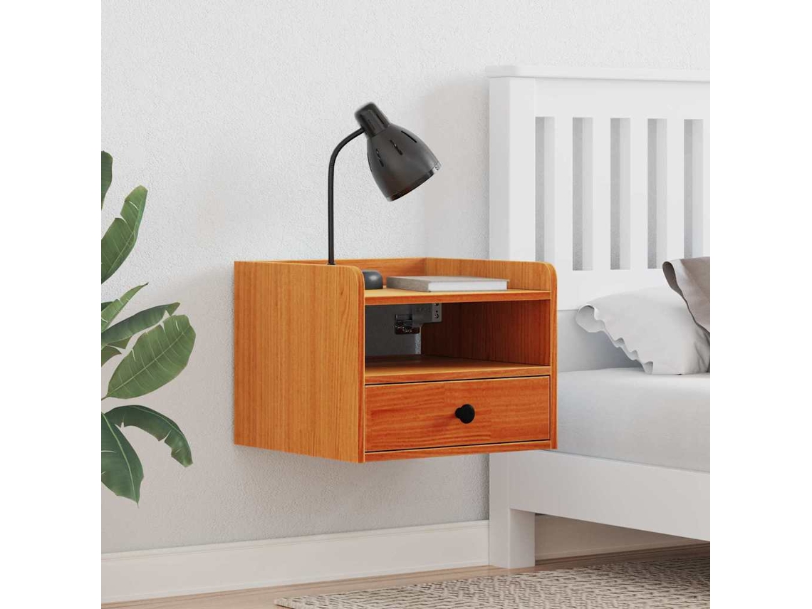Vidaxl Mesa-de-cabeceira Com Gaveta Marrom Cera 38 X 36 X 29,5 Cm