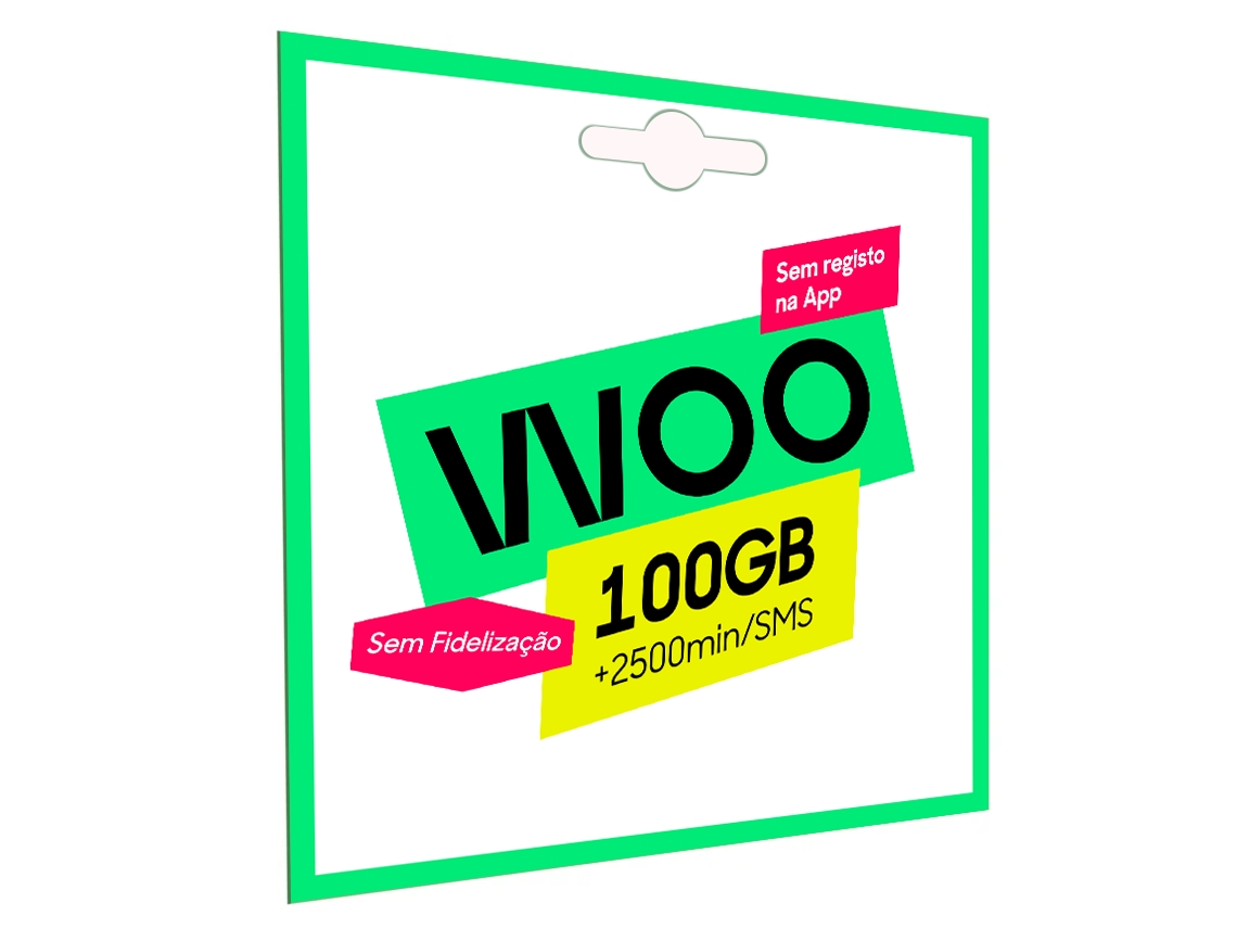 Cartão SIM Pré-Pago WOO 100GB