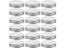 20 Tampas De Frasco Folha Flandres Prata 70mm, Vedação Reutilizáveis Para Armazenamento Alimentos Domésticos E Frascos Pedreiro