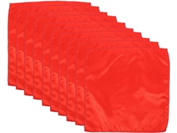 Conjunto De 10 Guardanapos Quadrados Vermelhos De Poliéster, Em Tecido Elegante E Luxuoso.