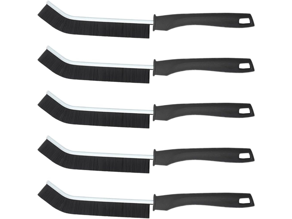 Conjunto De 5 Escovas Limpeza Para Frestas Pequenas Artibetter Com Design Cabo Longo, Feitas De Liga Metálica E Pp