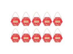Conjunto De 10 Caixas De Doces Hexagonais Para Chocolate Com Cordões, Ideais Para Decoração De Casamentos Hengjian (vermelho)