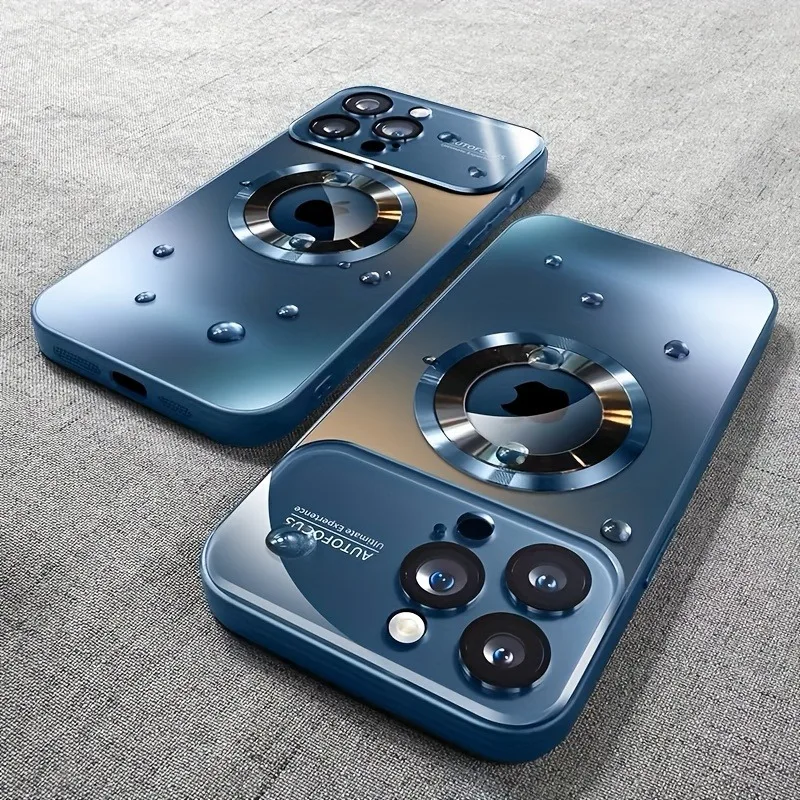 (azul Iphone 14 Pro Max) Capa Magnética Elegante Para Iphone Com Encaixe Magnético Magsafe.