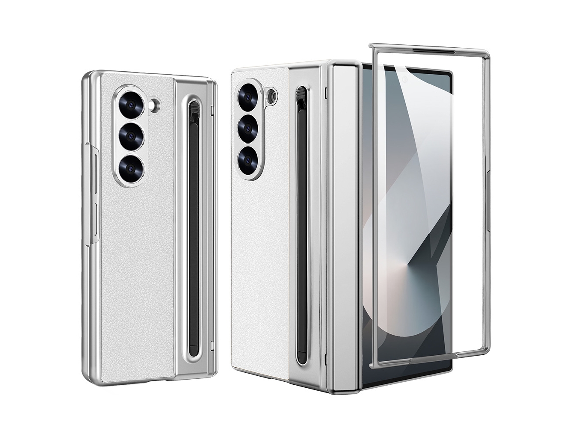 Capa Chrui Para Samsung Galaxy Z Fold 7, Com Caneta Stylus, Parte Traseira Em Couro Pu (compatível, Branca)
