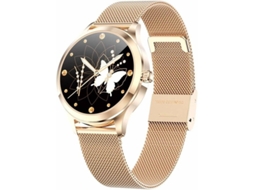 Relógios inteligentes da moda para mulheres, smartwatch multimodo à prova d'água com Bluetooth, envio de mensagens, presente requintado para mulheres (dourado)