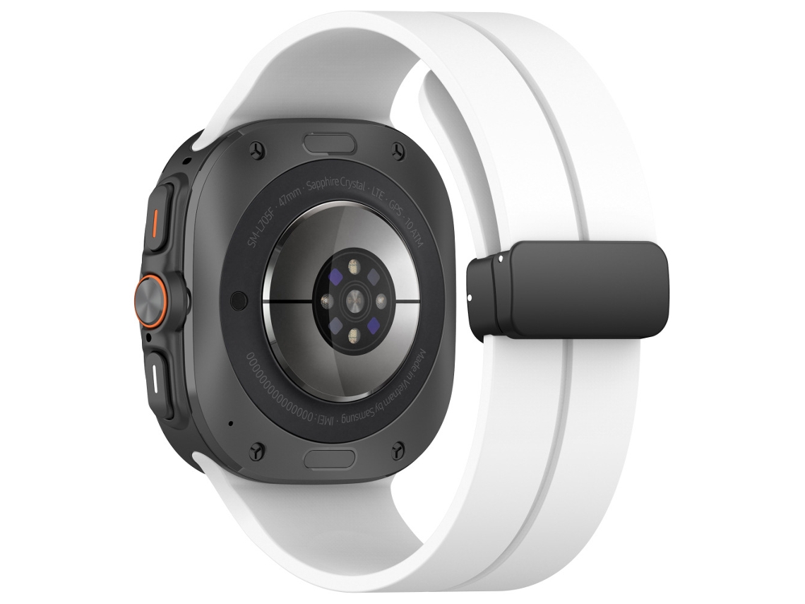 Pulseira De Relógio Compatível Com Samsung Galaxy Watch Ultra 2 47mm, Substituição Desportiva Em Silicone Macio. Branco Hexinyigjly
