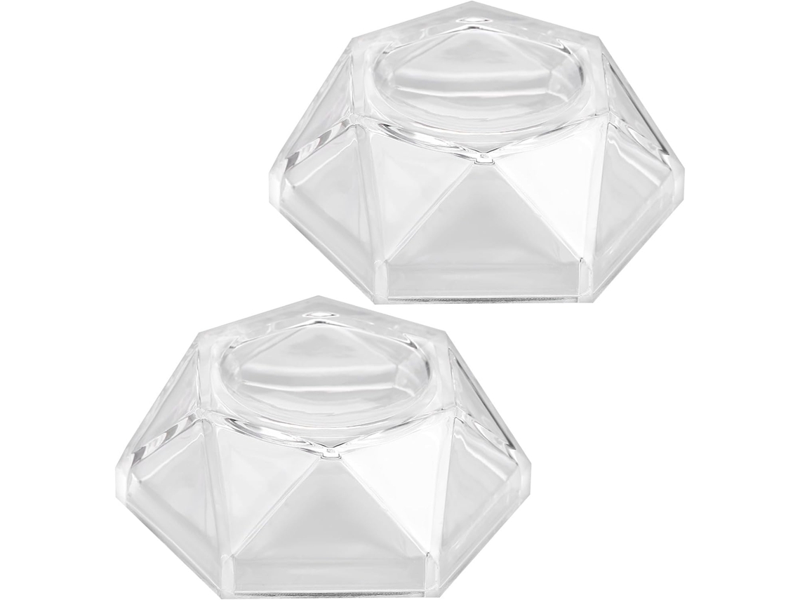 Base De Acrílico Transparente E Espessa Para Exibição Esferas, Pacote Com 2 Unidades, Design Geométrico Para Bolas De