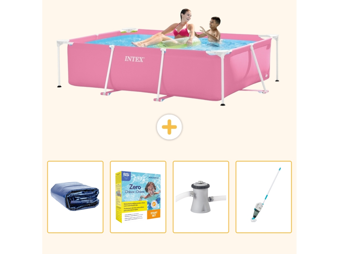 Intex Piscina Com Estrutura Retangular - 220x150x60 Cm - 5-peças Scb12