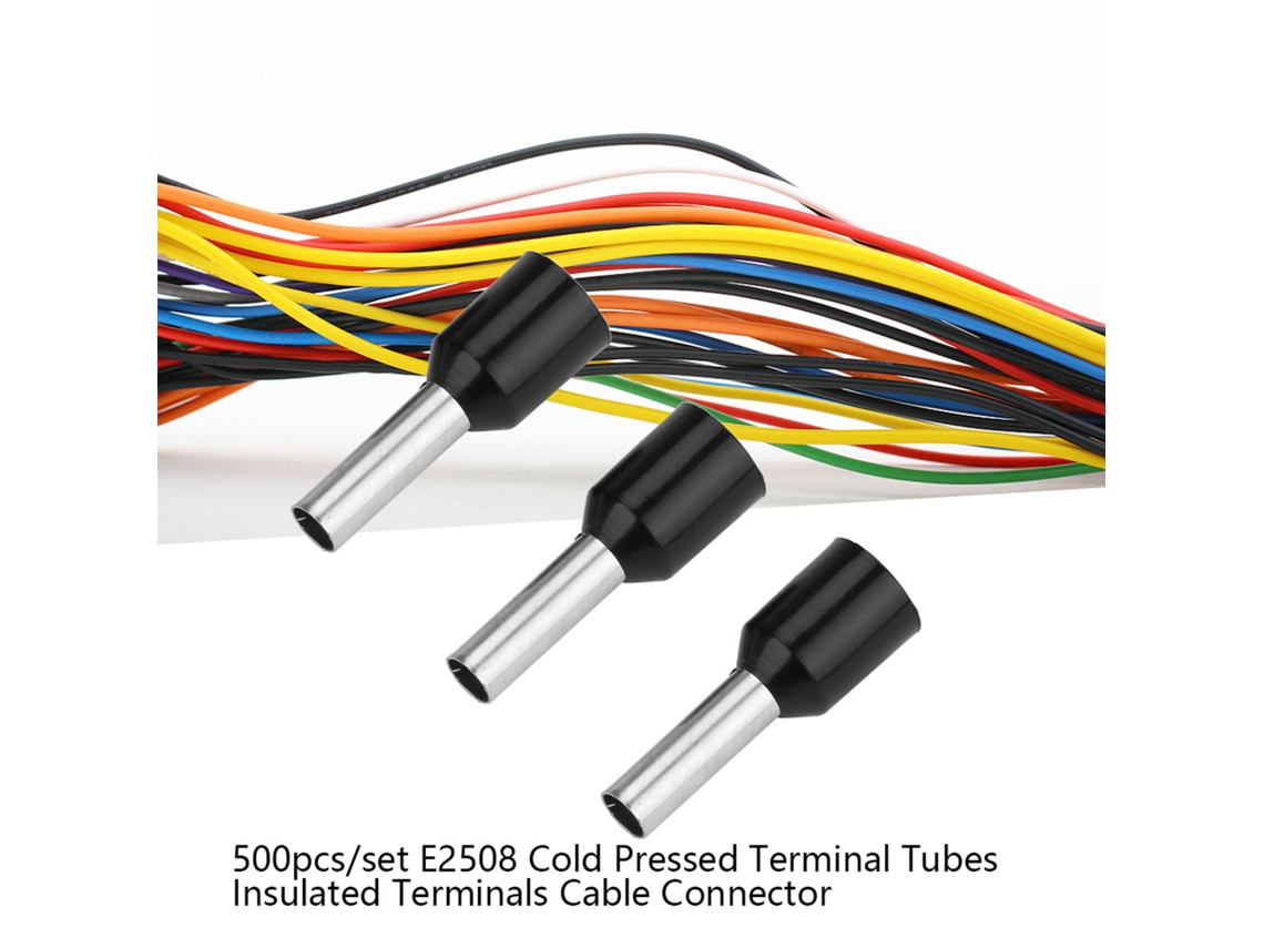 Terminal E2508 Isolado 500pcs Conector Frio
