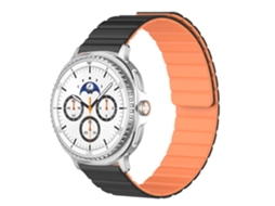 Pulseira Magnética De Silicone Modificado Com Uv Para Samsung Galaxy Watch 8-ultra, Preta E Laranja