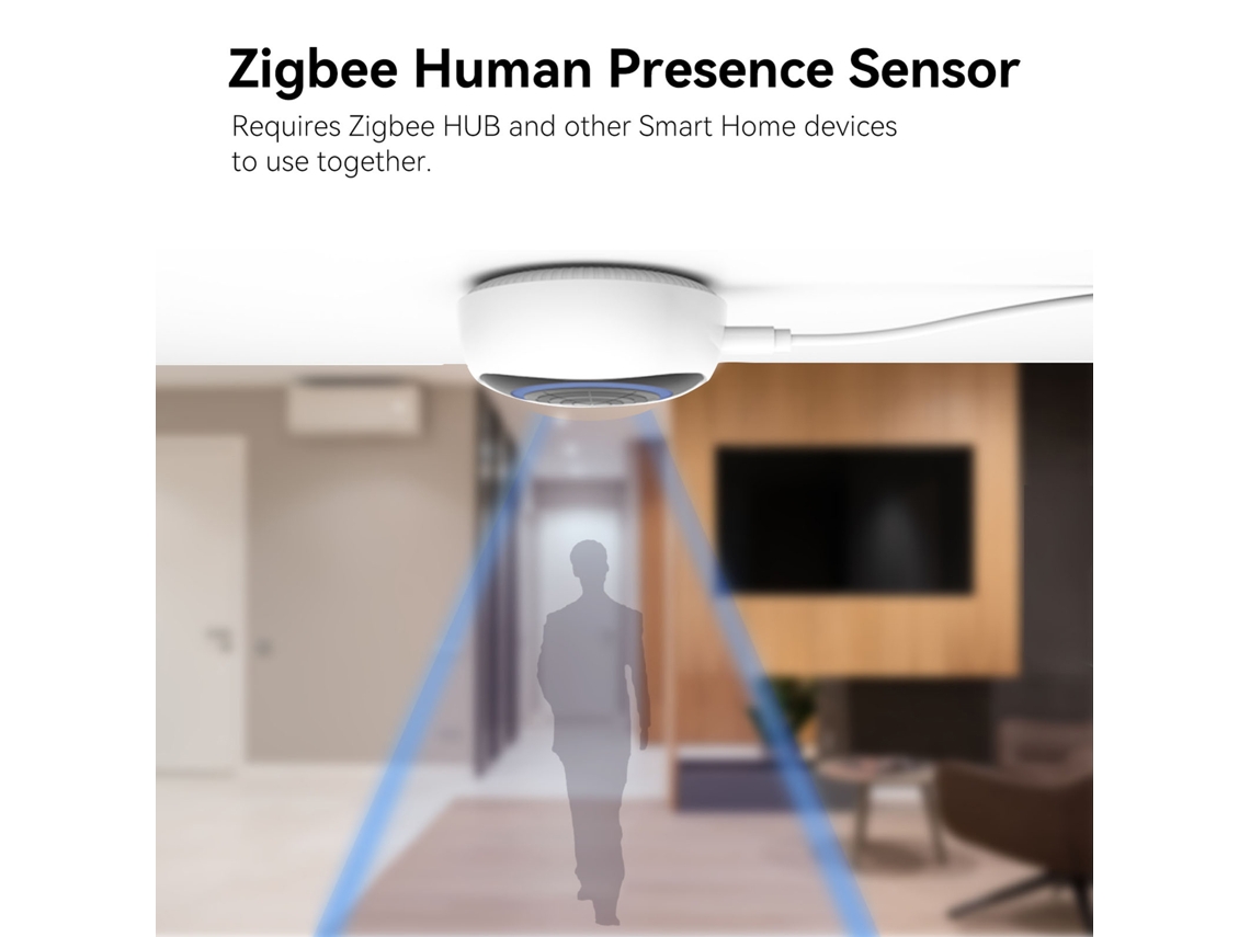 Sensor de Presença Zigbee com Radar para Casa Inteligente | S/MARCA