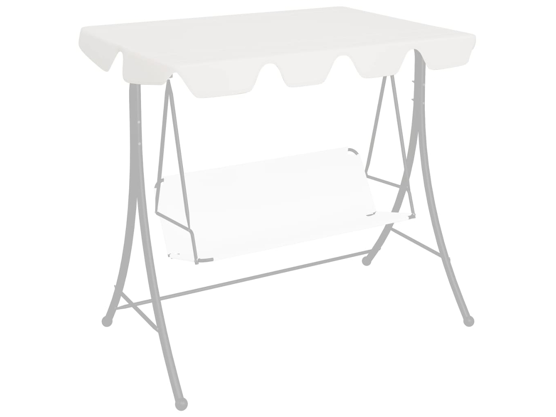 Vidaxl Toldo Suplente Baloiço Jardim 188/168x145/110 Cm Branco