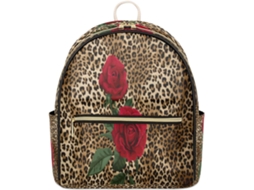 Mochila Tropicallife em couro com estampa de leopardo e rosa para mulheres e crianças, impermeável.
