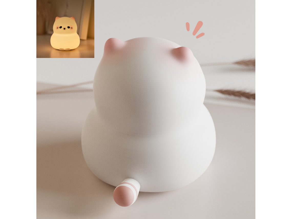 Luz Noturna de Silicone com Led e Sensor de Toque MDUG (gatinho)