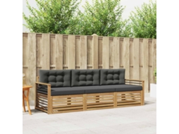 Vidaxl Conjunto De Sofás Para Exterior 3 Unid. Branco E Antracite