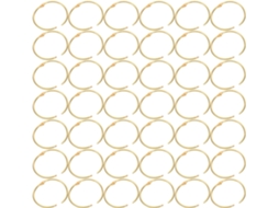 Conjunto de 48 anéis metálicos vazados, com 50 mm de diâmetro interno, cor dourada ideal.