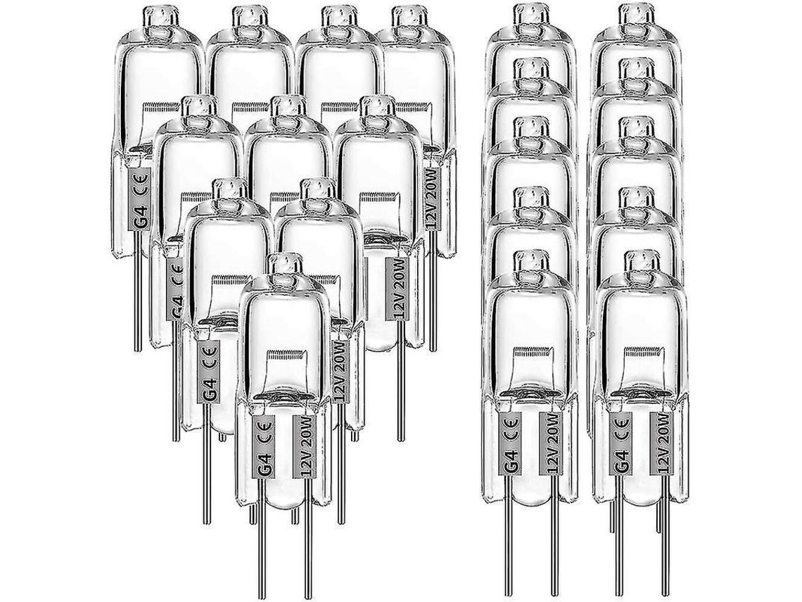 20 Lâmpadas Halógenas G4, 20w 12v, Lâmpada Clara De 2 Pinos, Para Iluminação De Cozinha, Sinal